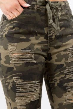 LOVE MODA High Waist Distressed Stretch Skinny Joggers NEW ARRIVALS