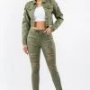 LOVE MODA High Waist Distressed Stretch Skinny Joggers NEW ARRIVALS