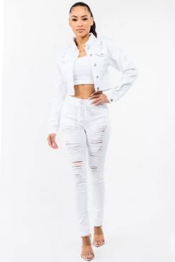 LOVE MODA High Waist Distressed Stretch Skinny Joggers NEW ARRIVALS