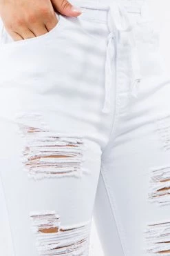 LOVE MODA High Waist Distressed Stretch Skinny Joggers NEW ARRIVALS