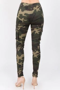 LOVE MODA BOTTOMS Color Camo Printed Cargo Joggers With Drawstrings