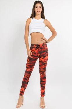 LOVE MODA BOTTOMS High Rise Slim Moto Jogger Pants