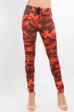 LOVE MODA BOTTOMS High Rise Slim Moto Jogger Pants