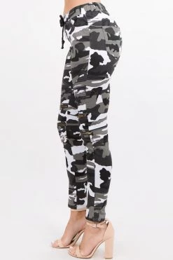 LOVE MODA BOTTOMS High Rise Slim Moto Jogger Pants