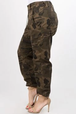 LOVE MODA High Rise Chain Joggers - Plus Size