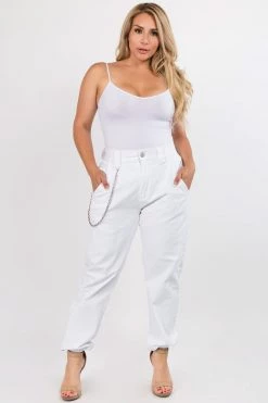 LOVE MODA High Rise Chain Joggers - Plus Size
