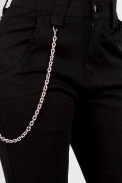 LOVE MODA BEST SELLERS High Rise Stretch Cargo Joggers With Chain