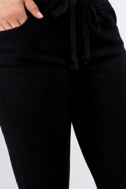 LOVE MODA Knee Cut Stretch Denim Jogger With Drawstrings BEST SELLERS