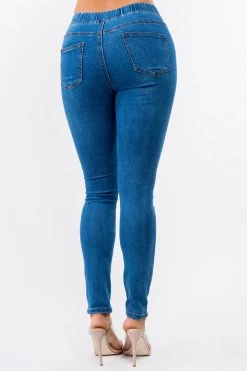LOVE MODA Knee Cut Stretch Denim Jogger With Drawstrings BEST SELLERS