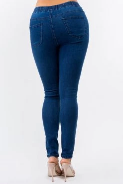 LOVE MODA Knee Cut Stretch Denim Jogger With Drawstrings BEST SELLERS