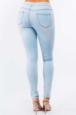 LOVE MODA Knee Cut Stretch Denim Jogger With Drawstrings BEST SELLERS