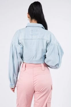 LOVE MODA Balloon Sleeve Crop Denim Jacket 51 LOVE MODA Balloon Sleeve Crop Denim Jacket