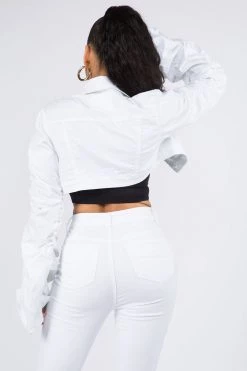 Lovemoda Shirring Sleeve Cropped Denim Jacket 26 Lovemoda Shirring Sleeve Cropped Denim Jacket