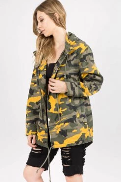 Lovemoda Hooded Camouflage Anorak Parka Jacket