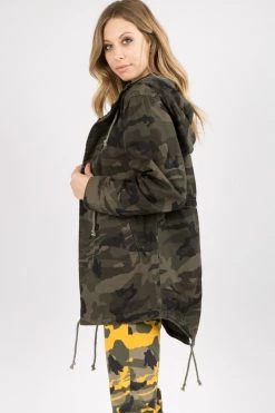 Lovemoda Hooded Camouflage Anorak Parka Jacket