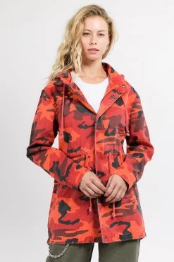 Lovemoda Hooded Camouflage Anorak Parka Jacket
