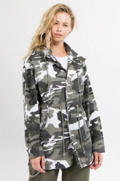 Lovemoda Hooded Camouflage Anorak Parka Jacket