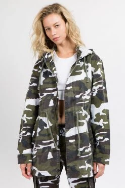 Lovemoda Hooded Camouflage Anorak Parka Jacket