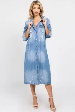 LOVE MODA Boyfriend Denim Dress Jacket