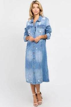 LOVE MODA Boyfriend Denim Dress Jacket