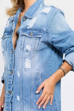 LOVE MODA Boyfriend Denim Dress Jacket