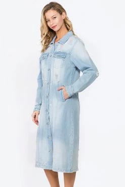 LOVE MODA Boyfriend Denim Dress Jacket