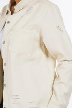 LOVE MODA Distressed Long Denim Shirt Jacket 31 LOVE MODA Distressed Long Denim Shirt Jacket