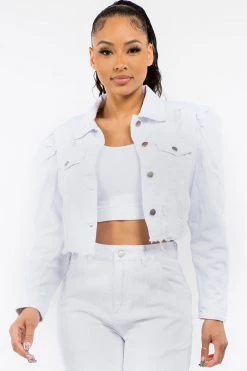 LOVE MODA BEST SELLERS Distressed Puff Shoulder Denim Cropped Jacket 17 LOVE MODA BEST SELLERS Distressed Puff Shoulder Denim Cropped Jacket