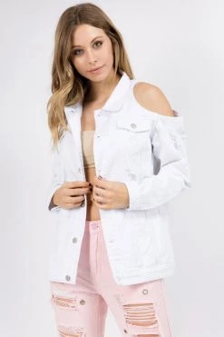 LOVE MODA BEST SELLERS Destroyed Front And Back Denim Jacket