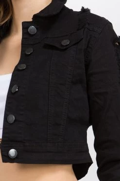 LOVE MODA BEST SELLERS Destroyed Mini Denim Jacket