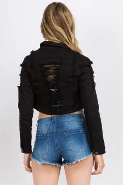 LOVE MODA BEST SELLERS Destroyed Mini Denim Jacket