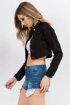 LOVE MODA BEST SELLERS Destroyed Mini Denim Jacket