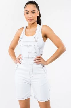 LOVE MODA Carpenter Style Denim Slim Short Overall NEW ARRIVALS