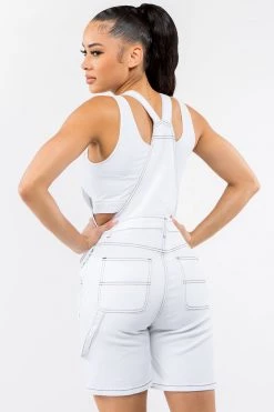 LOVE MODA Carpenter Style Denim Slim Short Overall NEW ARRIVALS