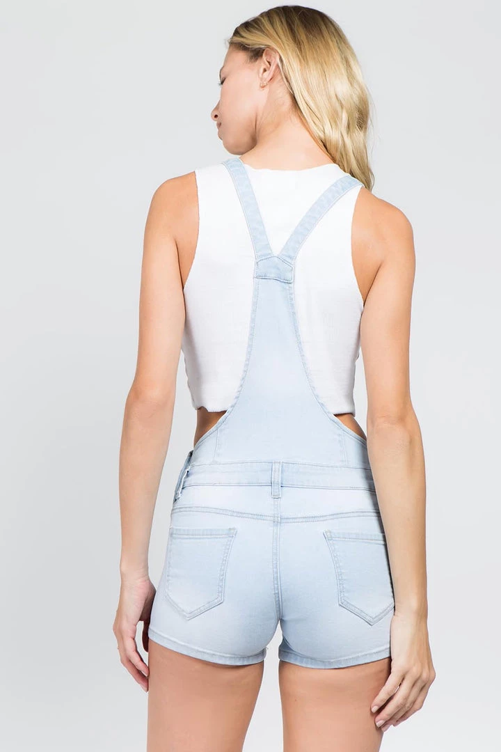 LOVE MODA Distressed Stretch Slim Overall Shorts 11 LOVE MODA Distressed Stretch Slim Overall Shorts