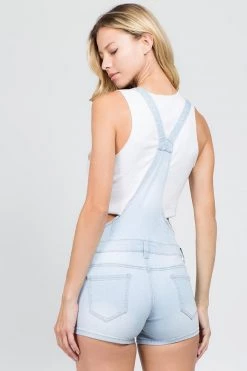 LOVE MODA Distressed Stretch Slim Overall Shorts 21 LOVE MODA Distressed Stretch Slim Overall Shorts