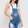 LOVE MODA OVERALLS Destroyed Boyfriend Overall Long Shorts 2 LOVE MODA OVERALLS Destroyed Boyfriend Overall Long Shorts