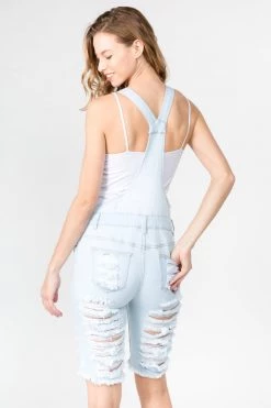 LOVE MODA OVERALLS Destroyed Boyfriend Overall Long Shorts 21 LOVE MODA OVERALLS Destroyed Boyfriend Overall Long Shorts
