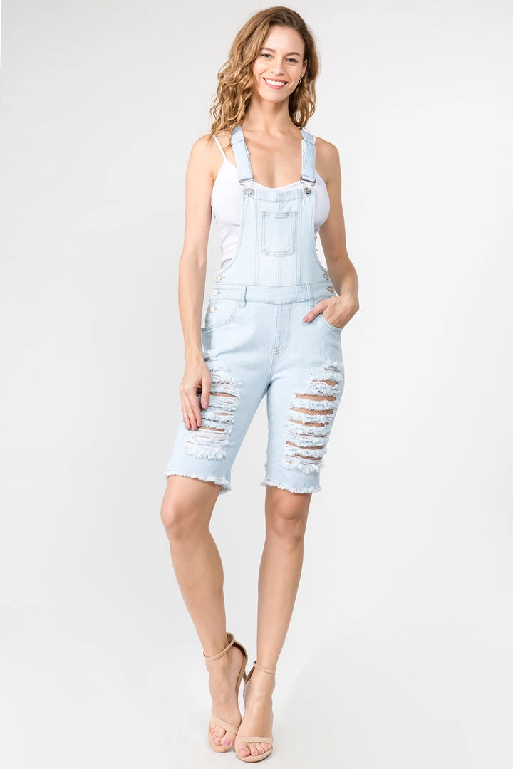 LOVE MODA OVERALLS Destroyed Boyfriend Overall Long Shorts 10 LOVE MODA OVERALLS Destroyed Boyfriend Overall Long Shorts