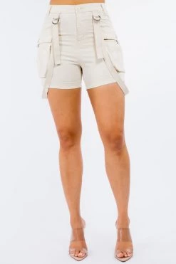 LOVE MODA NEW ARRIVALS High Waist Slim Mini Shorts With Suspenders