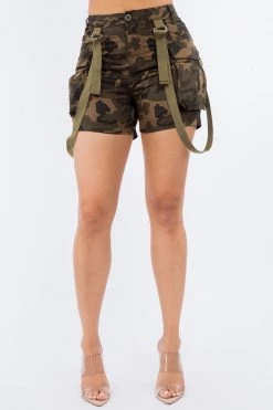 LOVE MODA NEW ARRIVALS High Waist Slim Mini Shorts With Suspenders