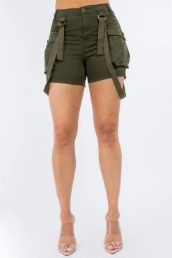 LOVE MODA NEW ARRIVALS High Waist Slim Mini Shorts With Suspenders