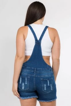 LOVE MODA Distressed Overall Shorts BEST SELLERS