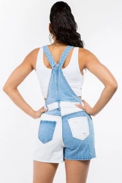 LOVE MODA Patchwork Denim Overall Shorts 20 LOVE MODA Patchwork Denim Overall Shorts