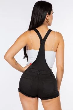 LOVE MODA BEST SELLERS Distressed Overall Short Shorts
