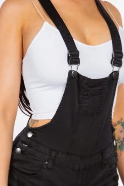 LOVE MODA BEST SELLERS Distressed Overall Short Shorts