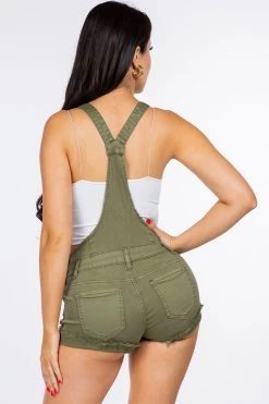 LOVE MODA BEST SELLERS Distressed Overall Short Shorts
