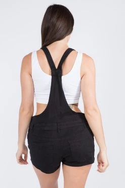 LOVE MODA OVERALLS Distressed Thighs Overall Shorts