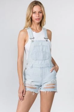 LOVE MODA Distressed Boyfriend Overall Shorts BEST SELLERS