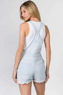 LOVE MODA Distressed Boyfriend Overall Shorts BEST SELLERS
